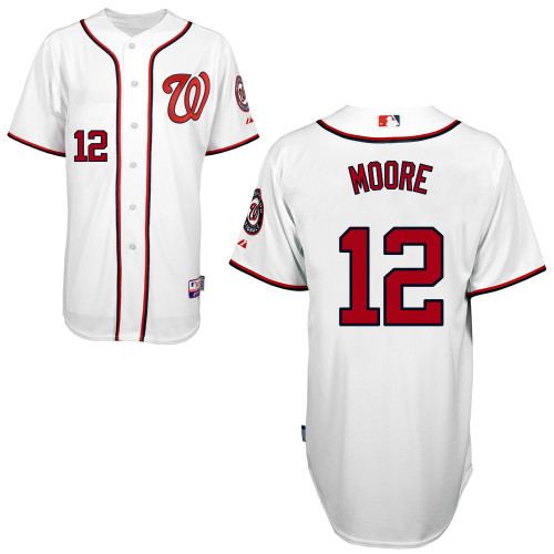 Tyler Moore #12 Youth Baseball Jersey-Washington Nationals Authentic Home White Cool Base MLB Jersey